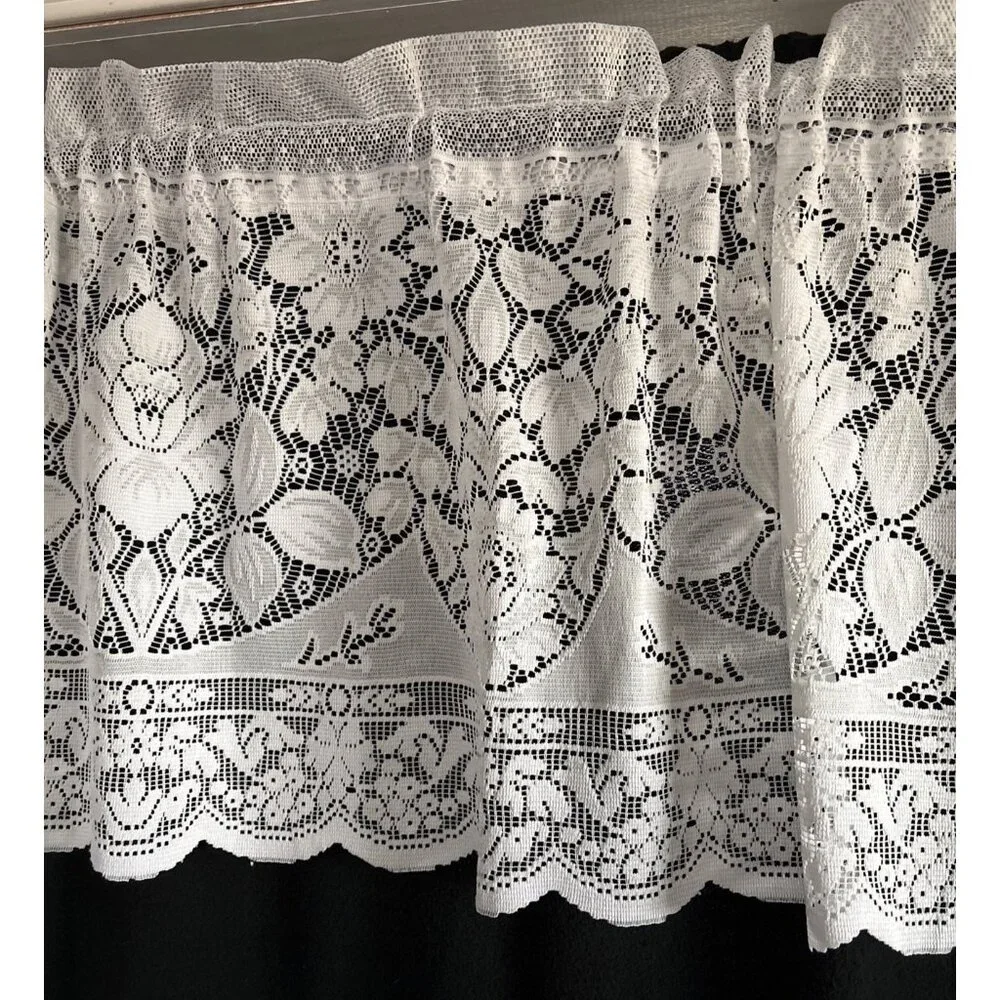 Delicate Floral Lace Curtain Valance 56